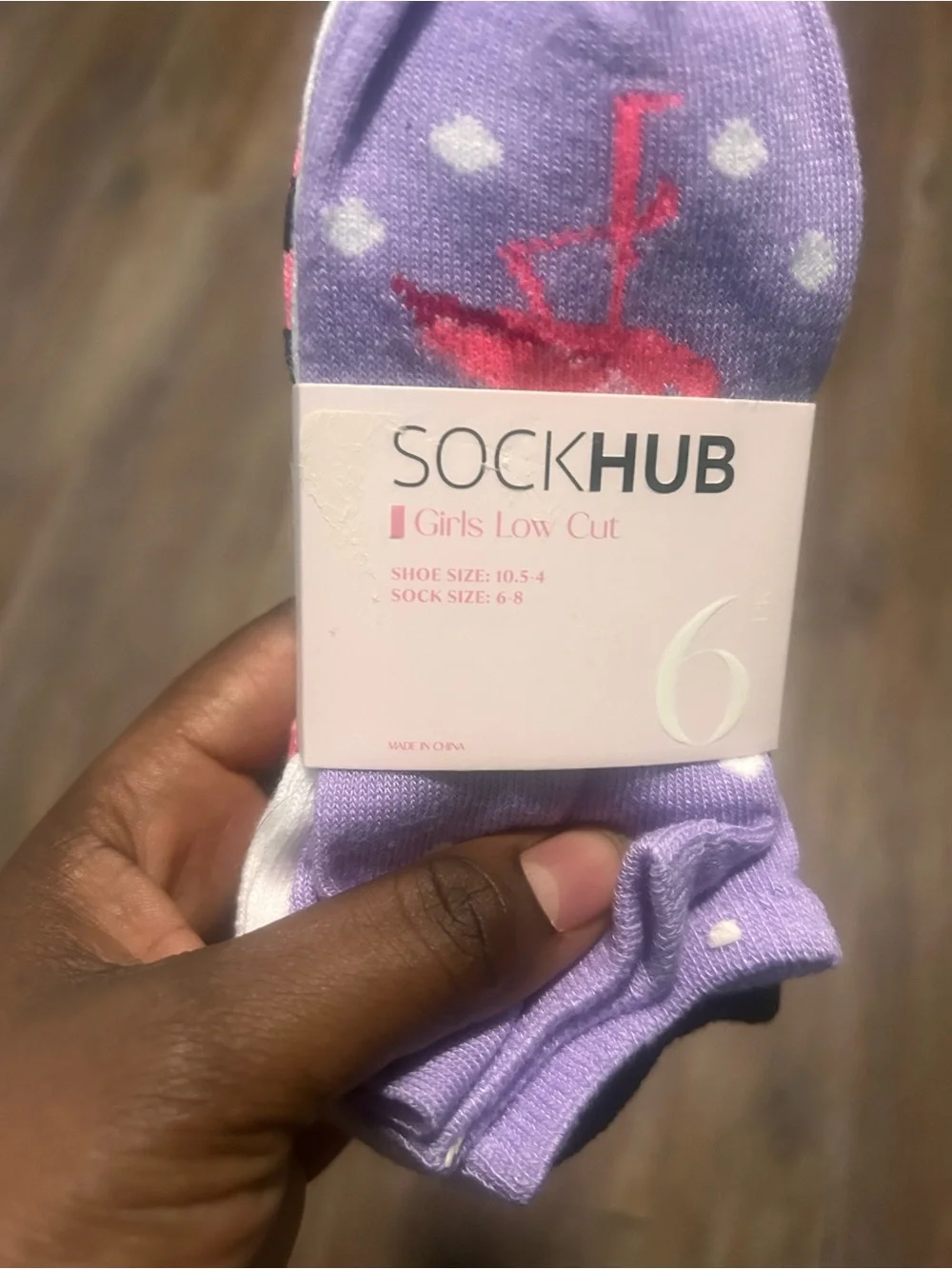 SockHub Girls Low Cut Athletic Socks in Lilac - 6 Pack